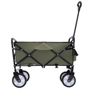 NAYSAYE Wagons Collapsible Utility Cart with Strapping System and Plastic Liner Set for Outdoors, Green, 25.98"*17.32"*37.4" - 1 of 4