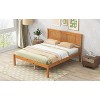 DOMETOUR Platform Bed Frame with Headboard, Wood Slat Support, No Box Spring Needed, Full, Oak - 4 of 4