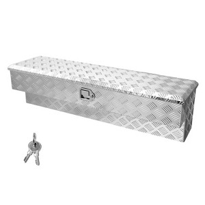 VEVOR Truck Bed Tool Box, Heavy Duty Aluminum Tool Box with Tread Patterns, Storage Toolbox Chest Organizer with Lock and Key,48 x 13.4 x 13 in,Silver - 1 of 4