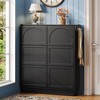 Narrow Tipping Bucket Shoe Cabinet Entryway Storage Cabinet Free-Standing Shoe Rack Organizer with 6 Flip Drawers, Adjustable Shelf&3 Hooks-ModernLuxe - 2 of 4