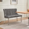 Okak Modern Velvet Upholstered Tufted Chair Dining Bench with Metal Legs,Leisure Reception Chair for Living Rooms,Dining Seating - 2 of 4