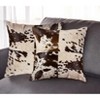 HomeRoots Set of Two 18" Chocolate and White Cowhide Cowhide Throw Pillows - 2 of 4