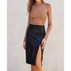 Women's Lainey Faux Leather Midi Slit Skirt - DRESS FORUM - 2 of 4
