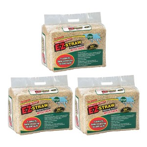 Rhino Seed EZ Straw 1 Cubic Foot Seeding Mulch Premium Processed Straw Bale with Tackifier and 200 Square Feet of Coverage (3 Pack) - 1 of 4