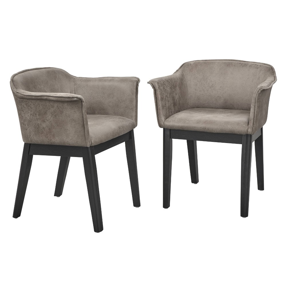 Photos - Sofa Set of 2 Jonas Dining Arm chairs Gray/Black - Buylateral