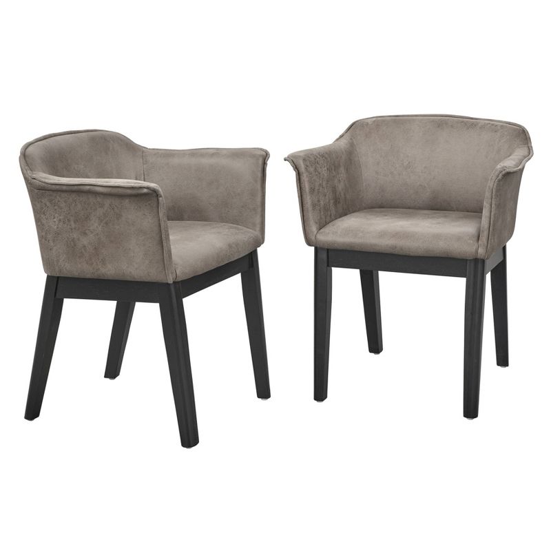 Set of 2 Jonas Dining Arm chairs Gray/Black - Buylateral, 1 of 6