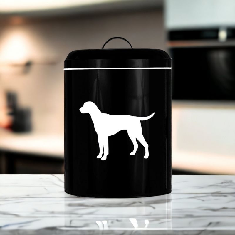 Amici Pet Dog Black/White Buster Food Storage Bin, Large, 17lbs Dry Food Capacity, Metal Storage Container, 4 of 7