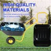 HANPURE Two-wheeled barrow, garden cart, 10-inch pneumatic wheels(Yellow + Black) - 2 of 4