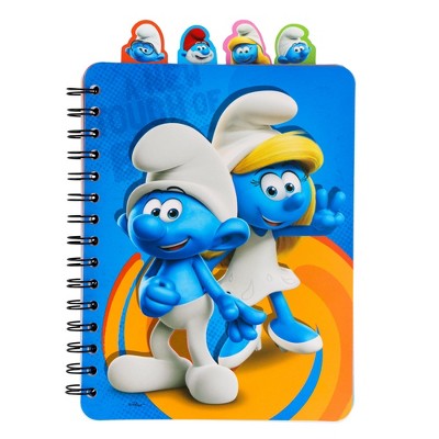 Inkology, LLC The Smurfs: A New Touch Of Blue 4-Tab Spiral Notebook With 160 Dotted Sheets