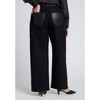 ELOQUII Women's Plus Size Faux Leather Detail Jeans - 4 of 4