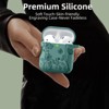 BONGEEK for AirPod Case 2nd 1st Generation Case Cover, Flower Engraved Full Protective Case Soft Silicone Pattern LED Visible,Pine Green - 4 of 4