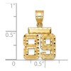 Black Bow Jewelry 14k Yellow Gold, Varsity Collection, Small D/C Pendant Number 89 - 3 of 4