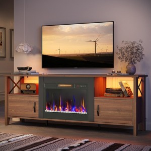 Bestier 63” Fireplace TV Stand for TVs up to 70", LED Media Console  Entertainment Center with 23" Fireplace & Storage for Living Room - 1 of 4
