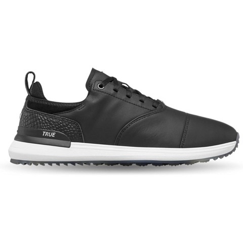 True linkswear Lux Tour Premium Leather Golf Shoes (9.5, Tour Black)
