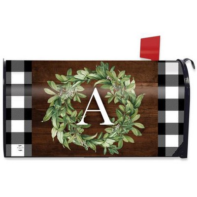 Wreath Monogram Letter A Mailbox Cover Everyday Standard Briarwood Lane