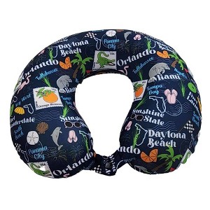 WOLF State Souvenir Printed Spandex Memory Foam Travel Neck Pillow - 1 of 3