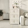 SEVOBAL Utility Storage Cabinets 3-Tier Versatile Folding Collapsible Organizer with Wheels, Magnetic Doors for Home, Dorm, Beige, 11.81"*19.69"*31.1" - 2 of 4