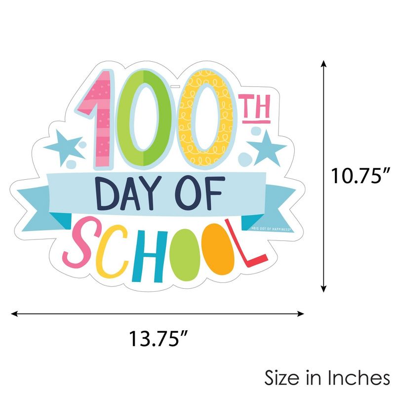 Big Dot of Happiness Happy 100th Day of School - Hanging Porch 100 Days Party Outdoor Decorations - Front Door Decor - 1 Piece Sign, 5 of 9
