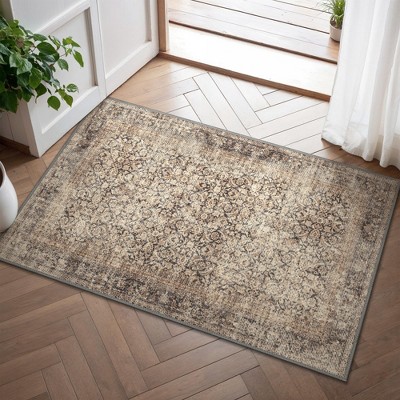 Abynow Floral Medallion Persian Indoor Area Rug