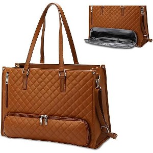 COZONY  Lunch Tote Bag,  PU Leather Laptop Work Bag with Insulated Leakproof Food Compartment, Stylish Lunch Box Tote for Office & Travel - 1 of 4