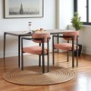 Modern Boucle Upholstered Dining Chairs Set of 2 with Curved Backrest and Sturdy Black Metal Legs for Kitchen, Dining Room, or Lounge Seating - 3 of 4