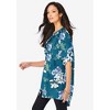 Roaman's Women's Plus Size Floral Big Shirt - 4 of 4