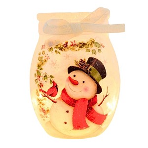 Stony Creek 4.0 Inch Happy Snowman Small Pre-Lit Jar Christmas Lighted Glass Accent , Christmas Decor Lighted Decorative Jar (1PC) - 1 of 4