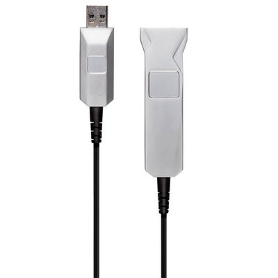 Monoprice USB-A to USB-A Female 3.0 Extension Cable - 32.8 Feet - Black | Fiber Optic - SlimRun