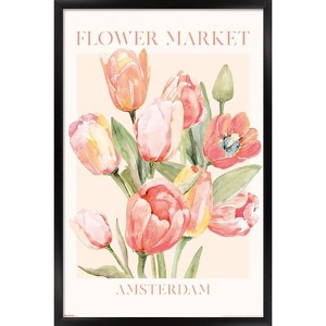 Trends International Reinders: Flowers - Tulip Market Amsterdam Framed Wall Poster Prints - 1 of 4