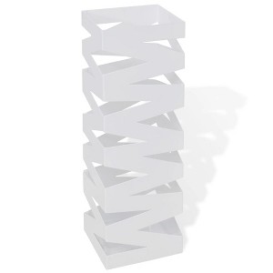 vidaXL Umbrella Stand White Powder-coated steel Medium Decorative Inlays - 1 of 4