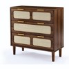 3 Rattan Drawer Dresser With 3 Wide Drawers, Metal Handles Modern Rattan Dresser Cabinet For Bedroom, Living Room - 4 of 4
