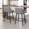 Kumasinova 26" Counter Height Bar Stools Set of 2, Mid-Century Modern 360° Swivel Bar Stools, Upholstered Counter Stools with Metal Legs & Footrest - 3 of 4