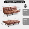 Dyonery 71" Convertible Futon Sofa Bed,Modern Linen Futon Couch with Detachable Cushion,Adjustable Backrest & Armrest - 2 of 4