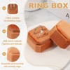 Unique Bargains Velvet Octagon Wedding Proposal Engagement 2 Slot Jewelry Storage Ring Box - 3 of 4