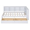 Twin Size Wooden Daybed with Storage Drawers and Bookshelf, Frame with USB Charging Ports, Pine and MDF Construction-Maison Boucle - 4 of 4