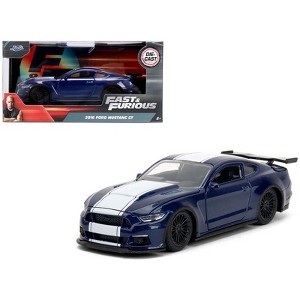 2016 Ford Mustang GT Dark Blue Metallic with White Stripe "F9" (2021) "Fast & Furious" Series 1/32 Diecast Model Car by Jada - 1 of 4