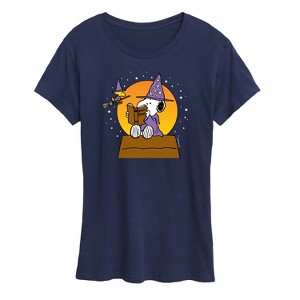 Women's - Peanuts - Sorcerer Snoopy Woodstock Short Sleeve Graphic T-Shirt - 1 of 4