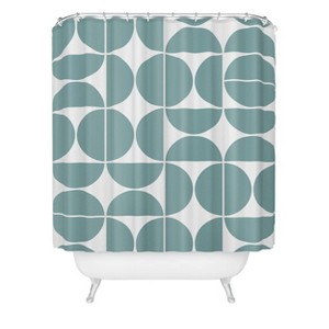 Mid Century Modern Geometric 04 Shower Curtain Glass Blue - Deny Designs - 1 of 3
