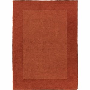 Hauteloom Bordered Solid Brick Red Wool Rug - 1 of 4