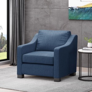 Accent Club Chair Contemporary Upholstered Armrest Design for Living Room with Birch Wood Legs 33.75" Width - 3irtyhousy - 1 of 4