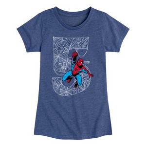 Girls' - Marvel - Spider-man 5Th Birthday Fitted Short Sleeve Graphic T-Shirt - 1 of 3