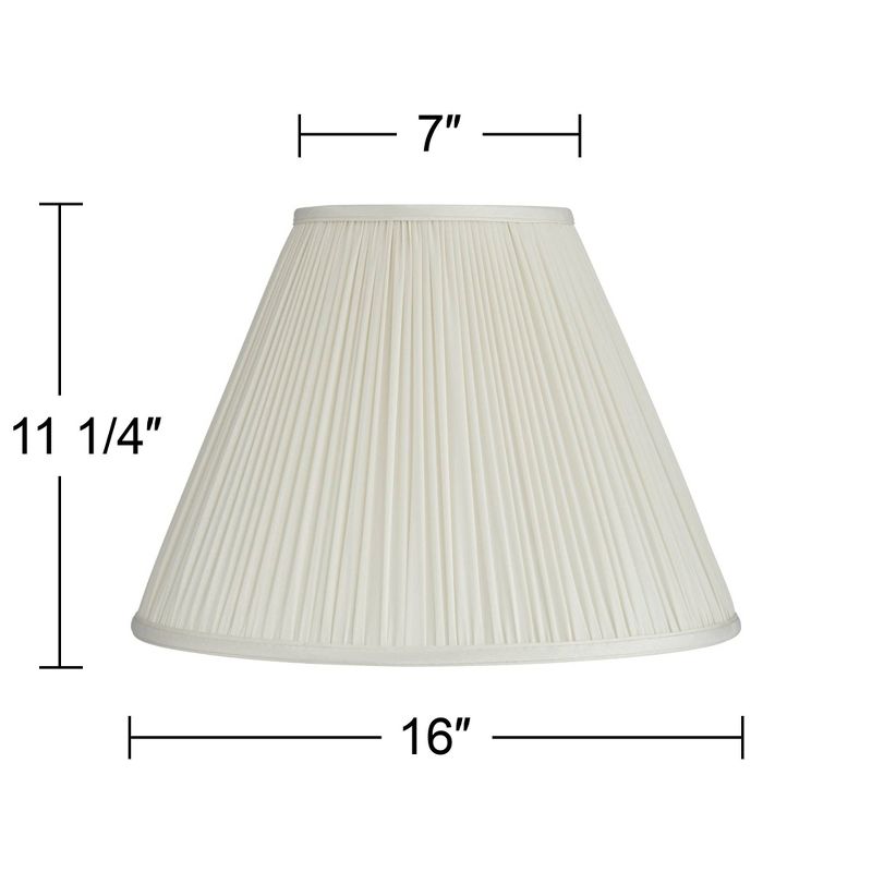Springcrest Beige Mushroom Pleated Medium Empire Lamp Shade 7" Top x 16" Bottom x 12" Slant x 11.25" High (Spider) Replacement with Harp and Finial, 5 of 9
