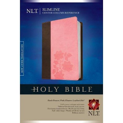 Slimline Center Column Reference Bible-NLT - (Leather Bound)