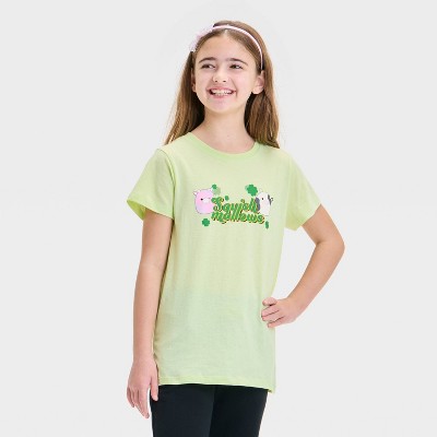 Girls' Squishmallows St. Patrick's Day Short Sleeve Graphic T-Shirt - Green