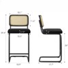 Fontoi Counter and Bar Stools, 2PCS Velvet Counter Height Chairs with Rattan Back, 26 inch Stools Armless Bar Chairs, Black, 18.9"*17.7"*39.4" - 2 of 4