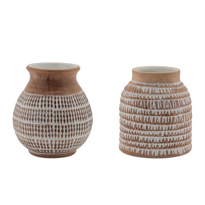 Textured Ceramic Vase (Set of 2)