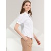 Allegra K Women's Puff Short Sleeve Collared Cotton Office Button Down Shirt - 4 of 4