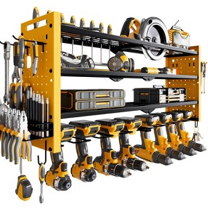 Hausource 4 Tier Power Tool Organizer Shelving Wall Mount Utility Storage Rack - 1 of 4