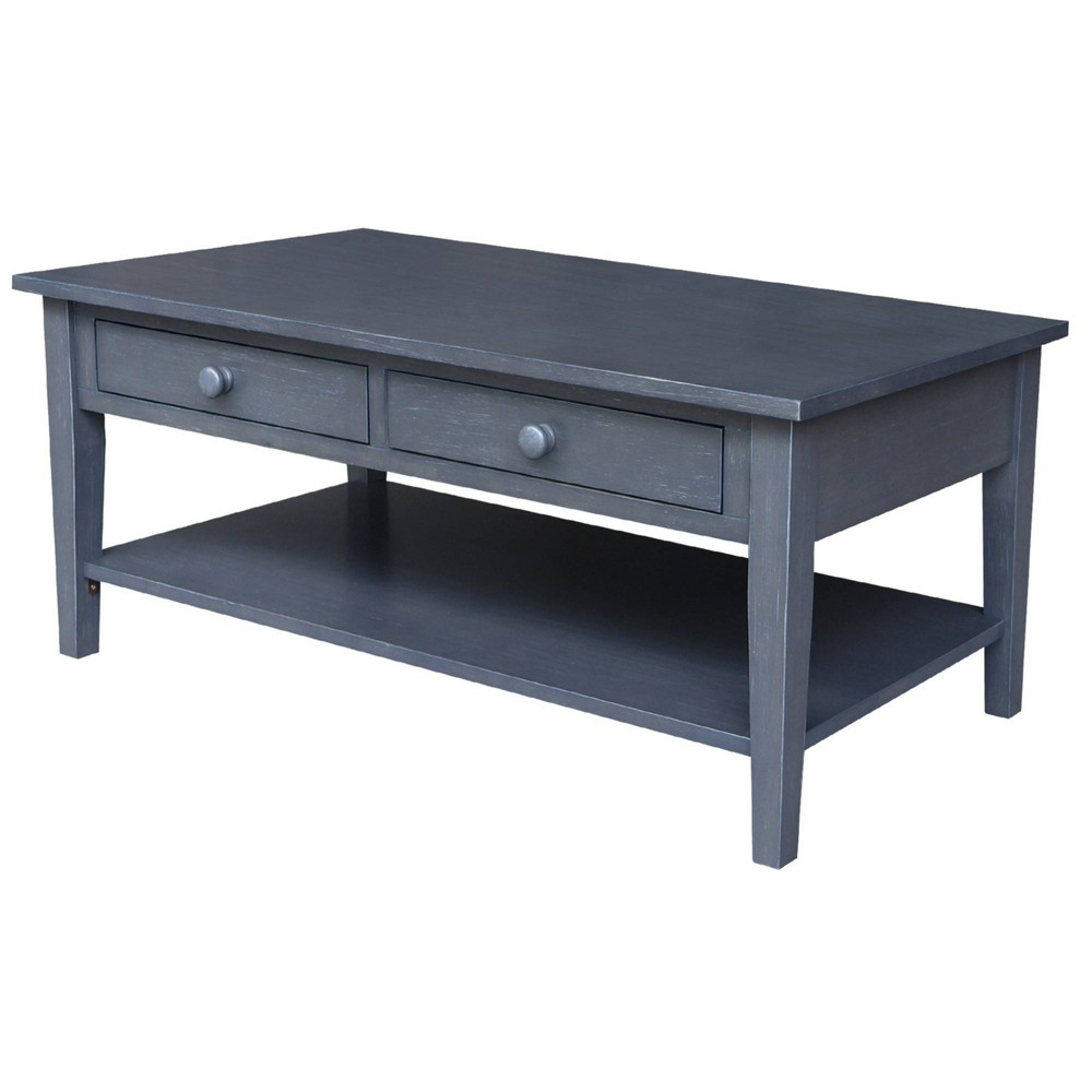 Photos - Coffee Table Spencer  Antique Washed Heather Gray - International Concepts