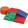 5-Piece Foam Climbing Blocks, Pu Leather Toddler Climbing Toys, Lightweight Indoor Climbing Set for Crawling and Sliding for Infants, Preschools - 2 of 4